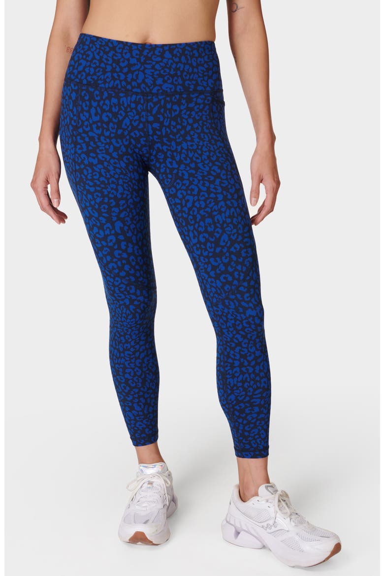 Power 7/8 Workout Leggings, Main, color, BLUE PAINTED ANIMAL PRINT