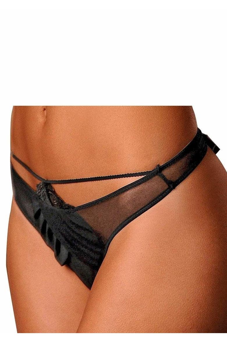 Sexy Sheer Thong Panty, Alternate, color, Black