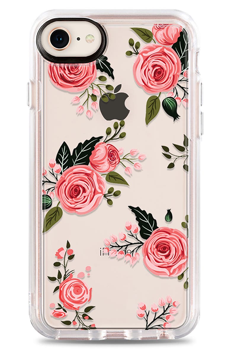 CASETiFY Pink Floral Grip iPhone 7/8 & 7/8 Plus Case, Main, color,