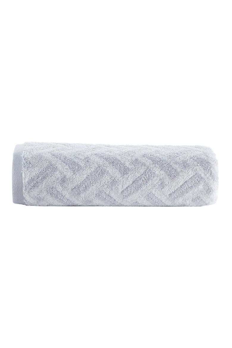 Crisscross Stripe Turkish Cotton Bath Towel, Main, color, SILVER