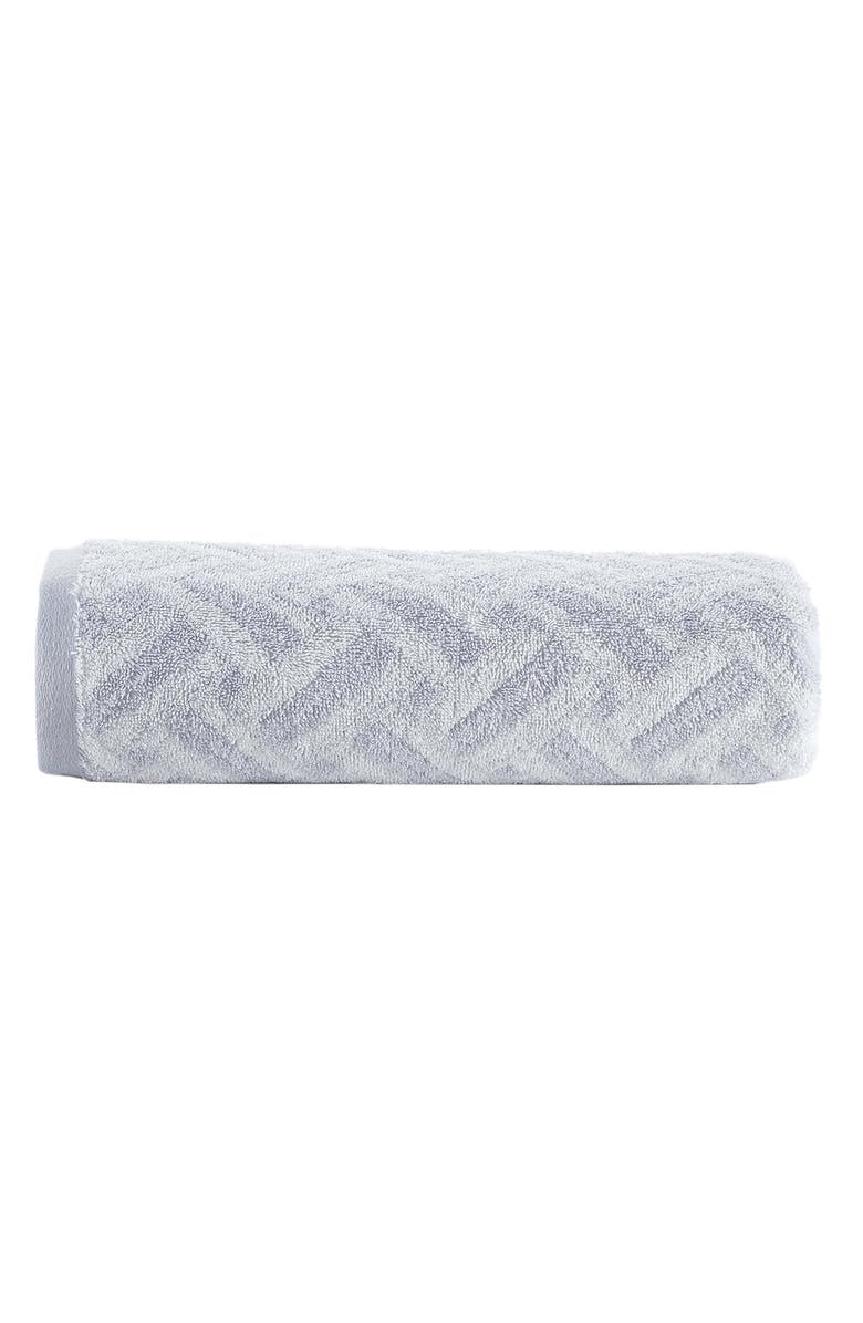 Brooks Brothers Crisscross Stripe Turkish Cotton Bath Towel, Main, color, Silver