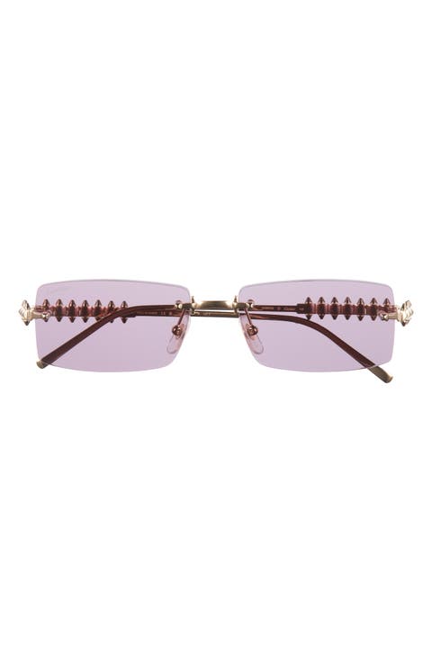 57mm Rimless Square Sunglasses
