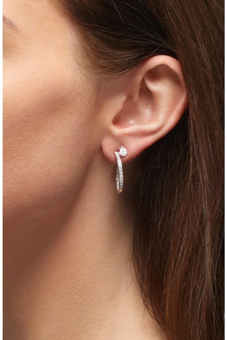 Serti Sur Vide Diamond Single Earring, Alternate, color, WHITE GOLD
