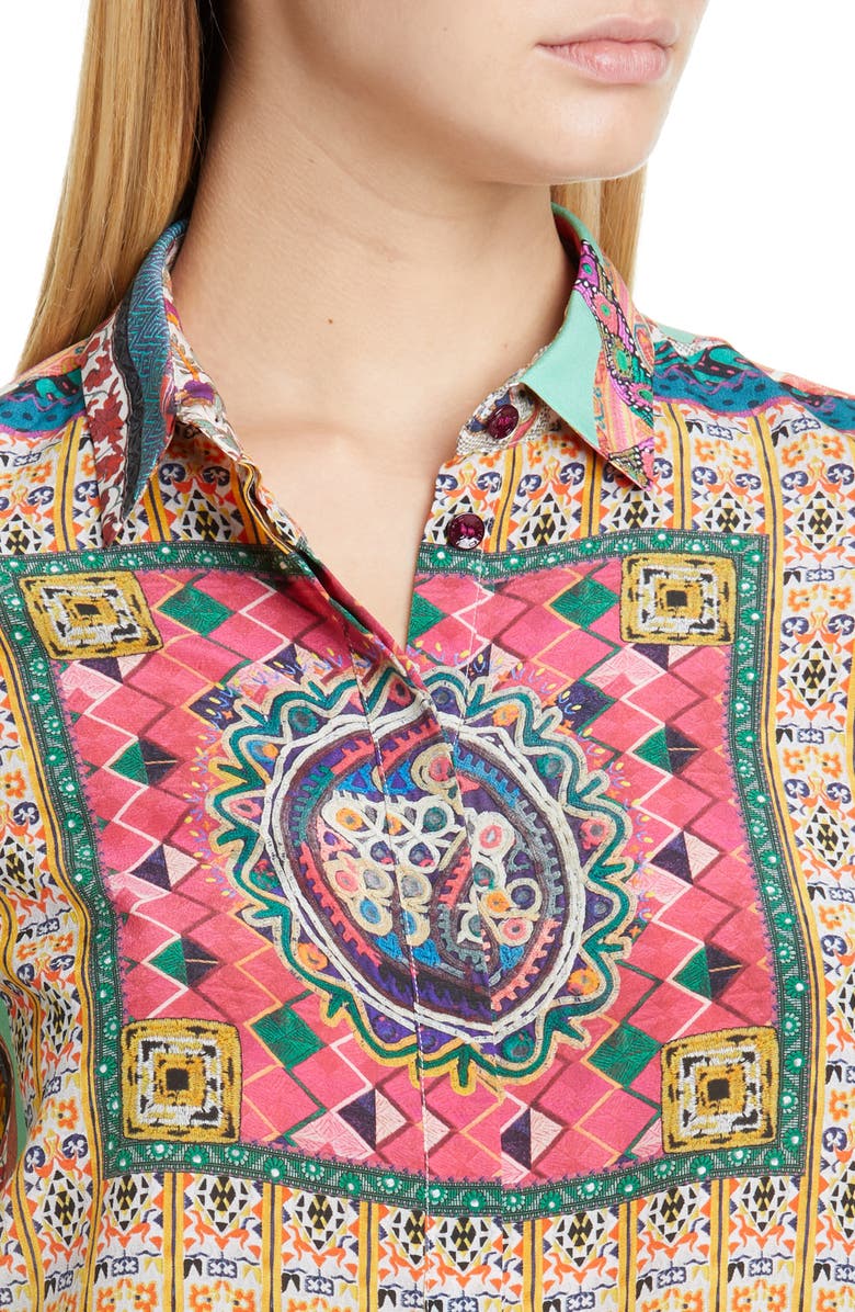 Etro Floral Silk Shirt, Alternate, color, 