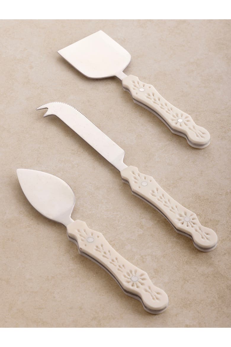 Derby Cheese Knives, Set of 3, Alternate, color, Ivory
