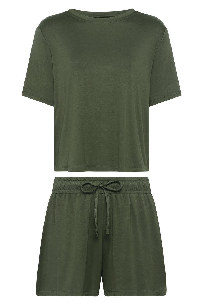 Pajama Short Set, Alternate, color, DARKEST OLIVE