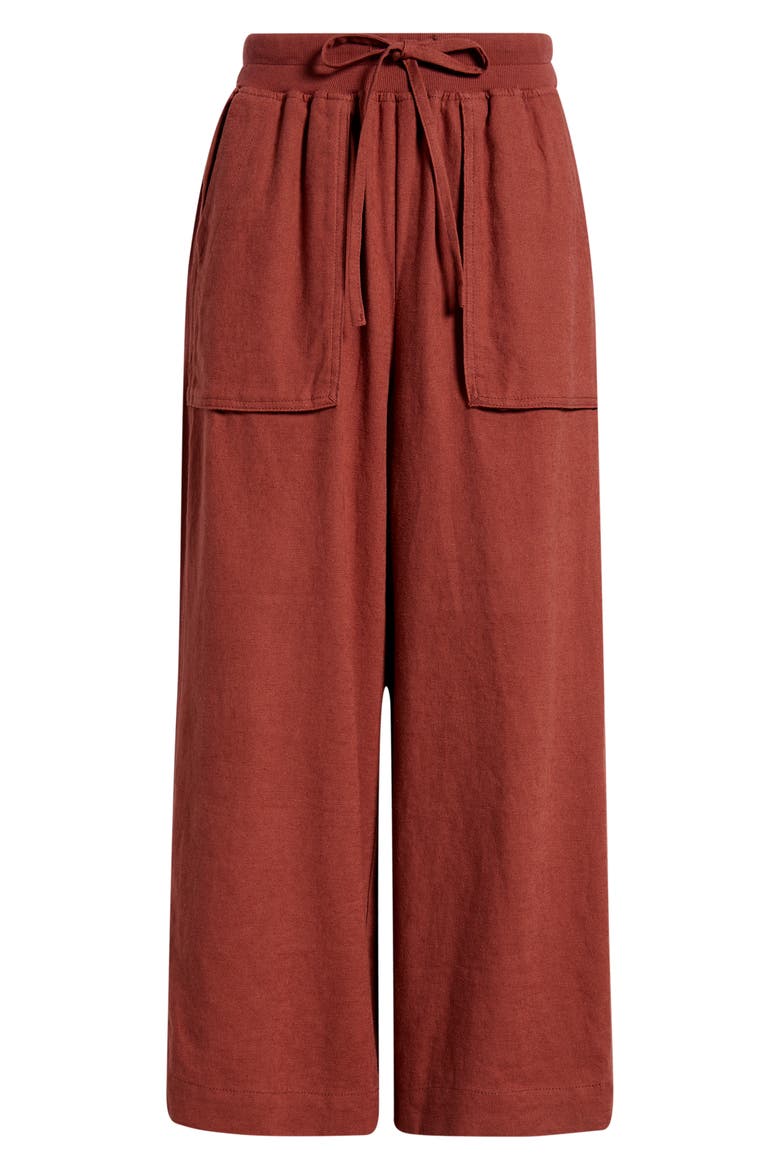 Patch Pocket Crop Drawstring Pants, Alternate, color, PAPRIKA