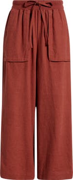 CITY BLUES Patch Pocket Crop Drawstring Pants