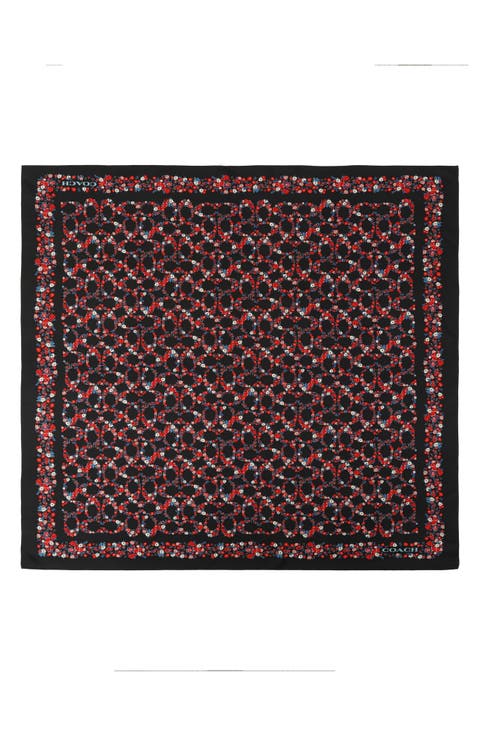Posey Cluster Silk Square Scarf