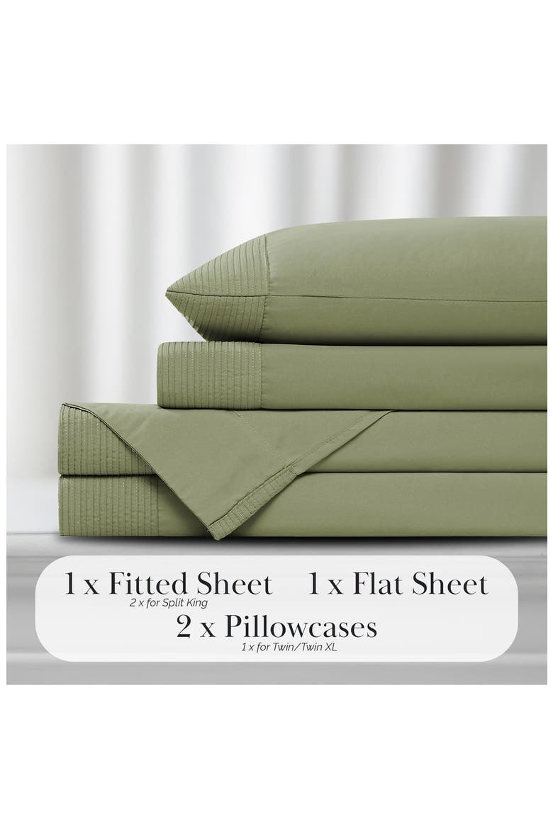 Premium Collection Pleated Extra Deep Pocket Sheet Set, Alternate, color, SAGE GREEN