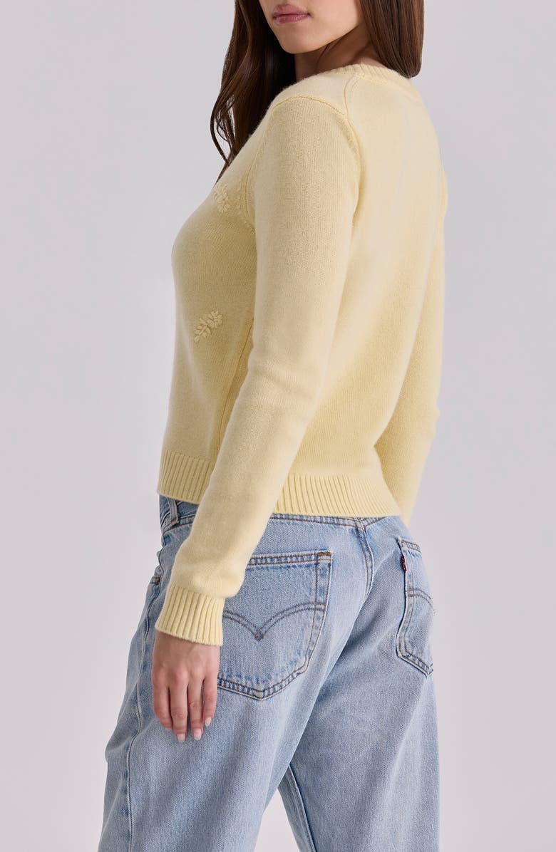 HOUSE OF CB Poppie Embroidered Wool & Cashmere Cardigan, Alternate, color, 