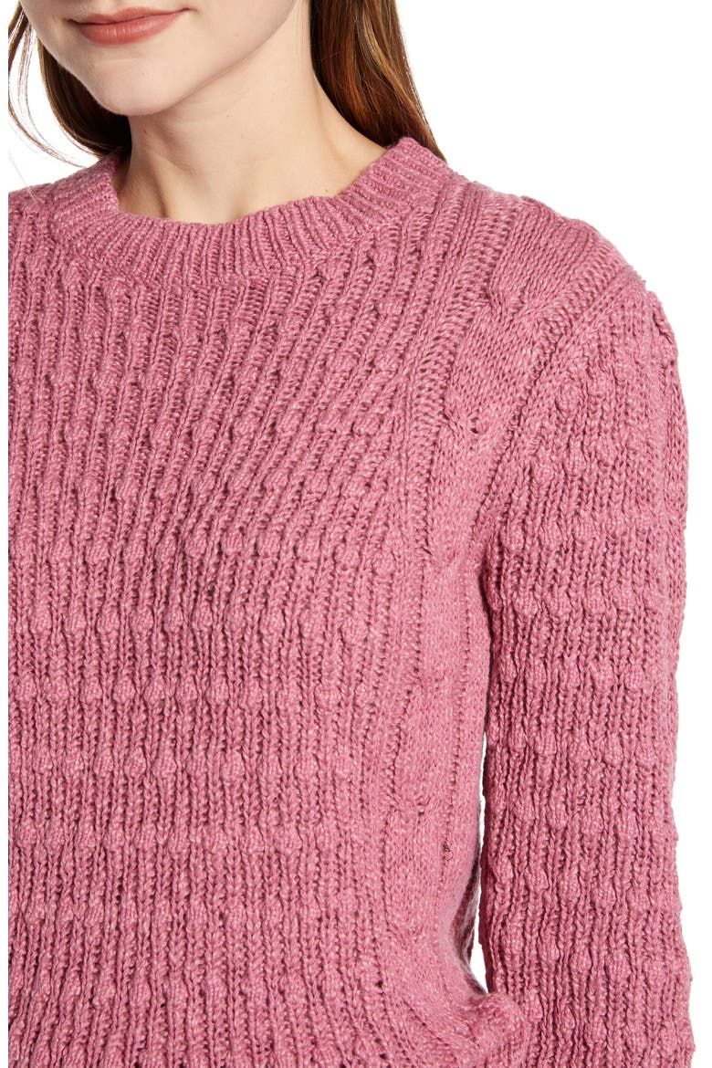Cable Sweater (Nordstrom Exclusive), Alternate, color, PINK HEATHER