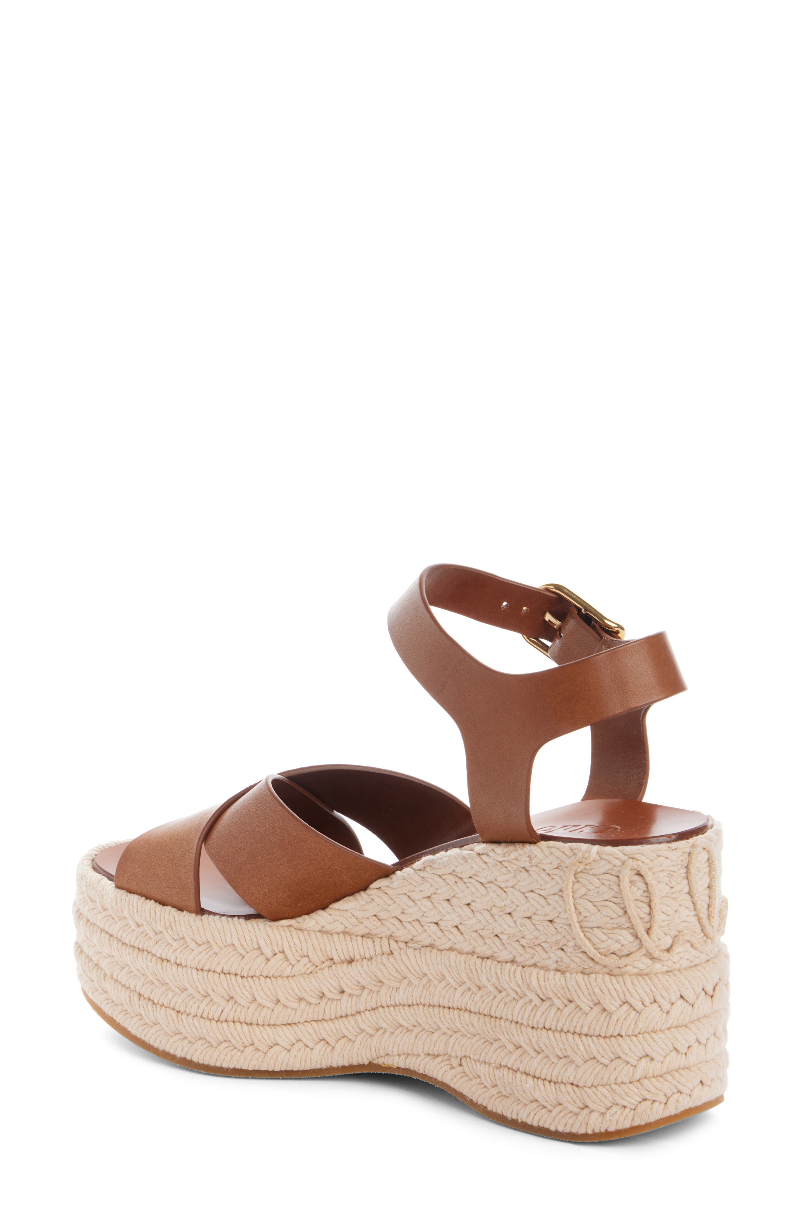 Chloé Isla Platform Espadrille Sandal, Alternate, color, Ginger Brown