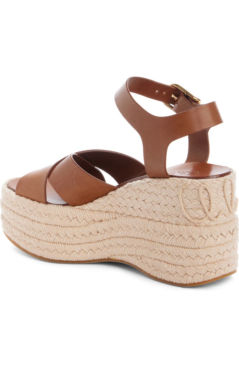 Chloé Isla Platform Espadrille Sandal, Alternate, color, Ginger Brown