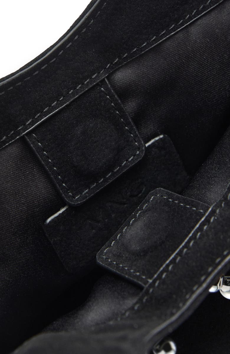 MANGO Studded Velveteen Top Handle Bag, Alternate, color,