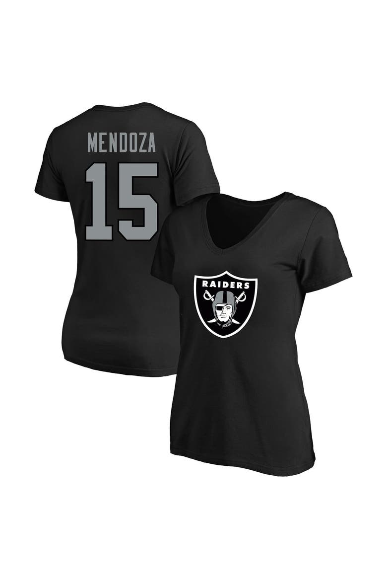 Women's Fanatics Fernando Mendoza Black Las Vegas Raiders Plus Size Name & Number V-Neck T-Shirt, Main, color, Black