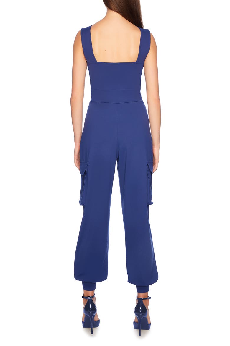 Square Neck Cargo Jumpsuit, Alternate, color, LAKE