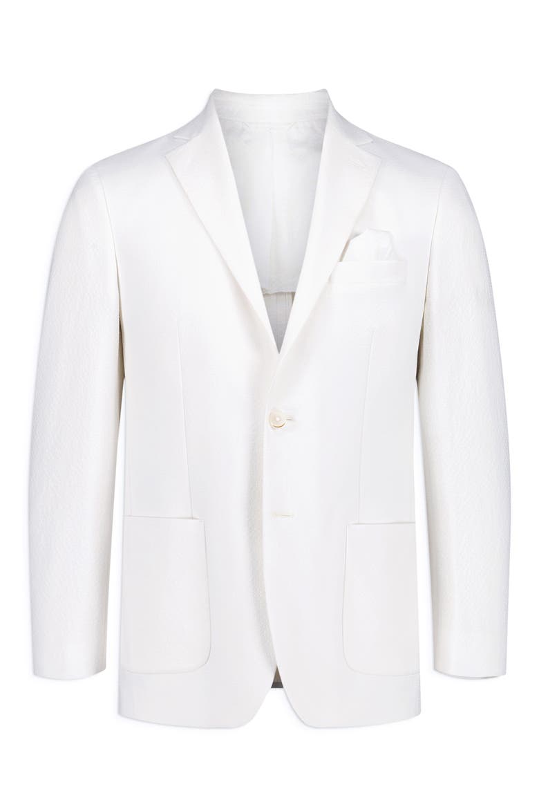 Harston Tailored Fit White Seersucker Sport Coat, Alternate, color, WHITE