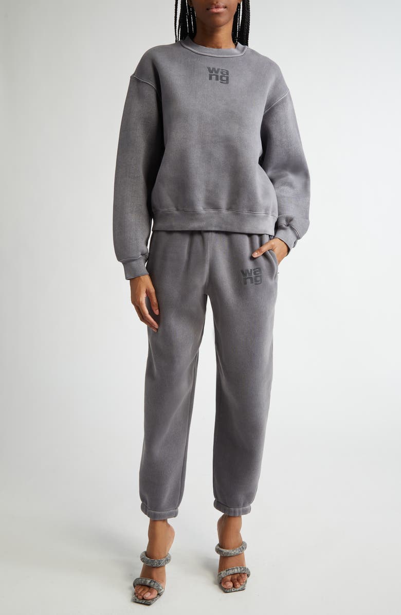 Alexander Wang Essential Logo Cotton Blend Sweatshirt, Alternate, color,