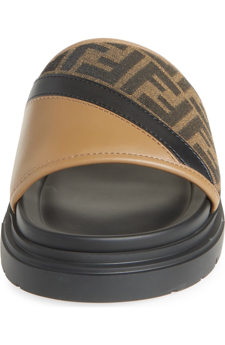 Fendi Diagonal Slide Sandal, Alternate, color, Sand.ner.tabacc.nero
