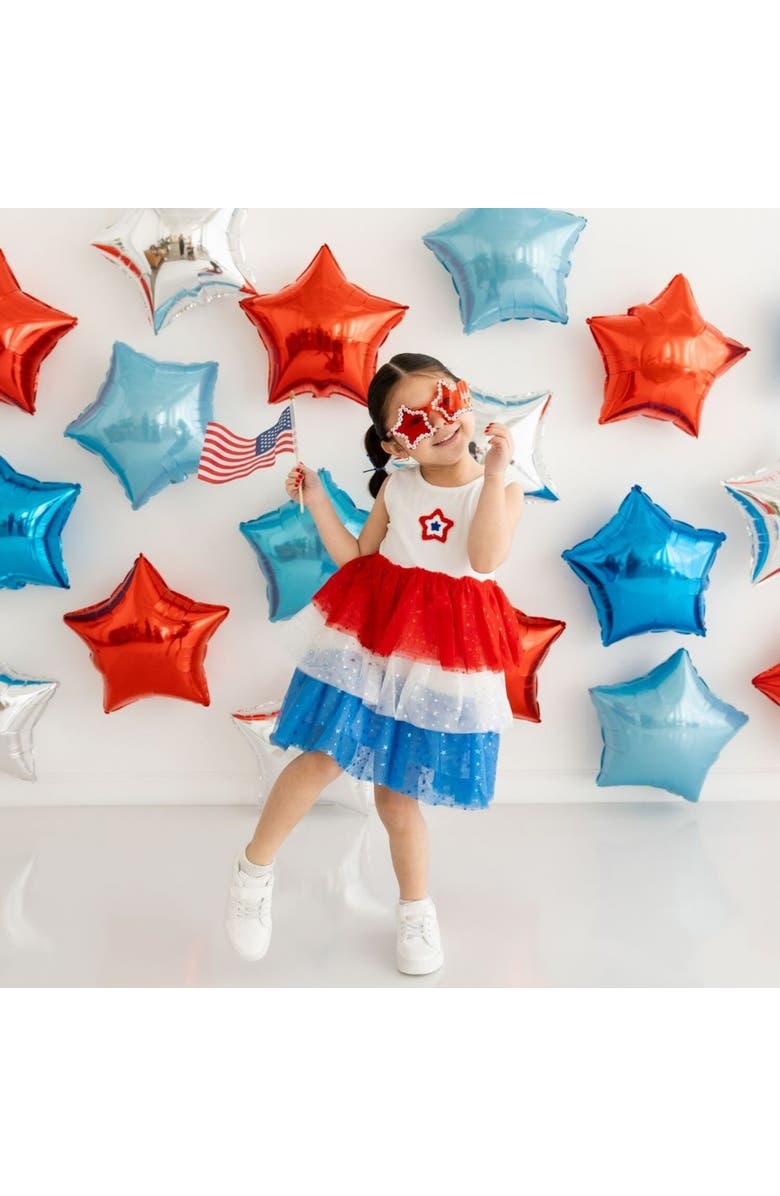 Sweet Wink Patriotic Star Patch Tank Tutu Dress, Alternate, color, 