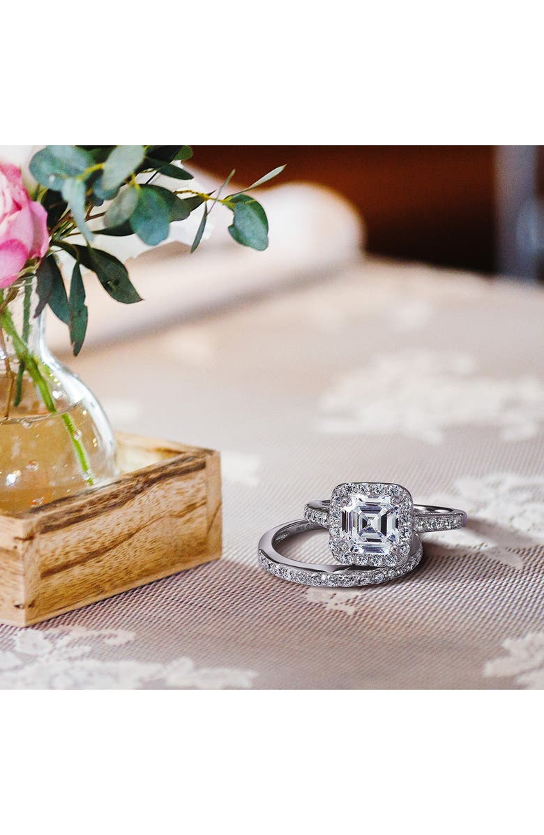 BLING JEWELRY Art Deco Style Square Solitaire Rings - Set of 2, Alternate, color,