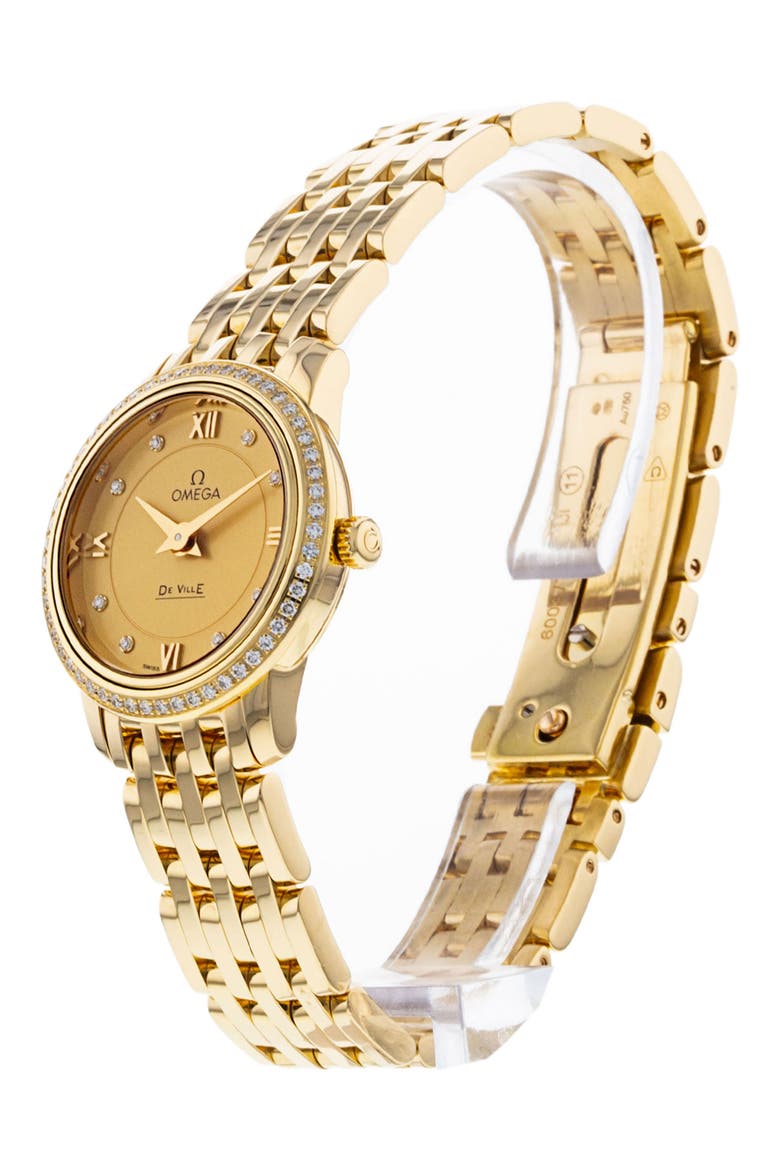 Omega Preowned De Ville Prestige Bracelet Watch, 24mm, Alternate, color, CHAMPAGNE