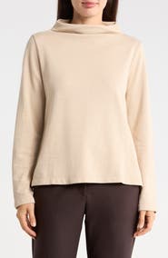 Eileen Fisher Funnel Neck Organic Cotton Top