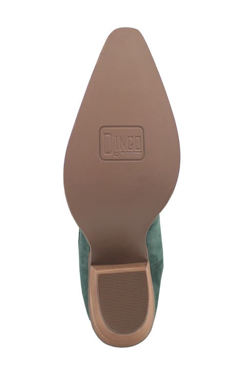 Dingo Wild Child Fringe Knee High Western Boot In Green