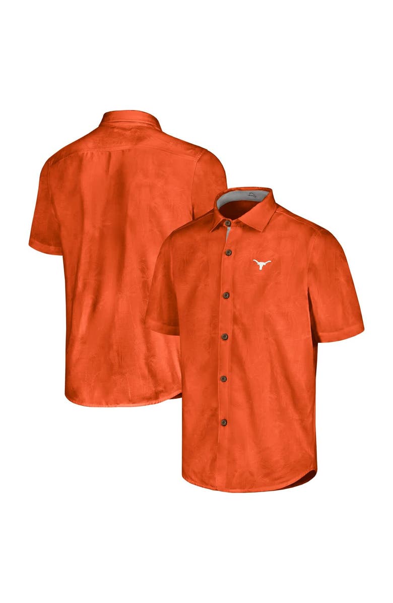 Tommy Bahama Men's Tommy Bahama  Texas Orange Texas Longhorns Sport Coconut Point Palm Vista IslandZone Button-Up Shirt, Main, color, 