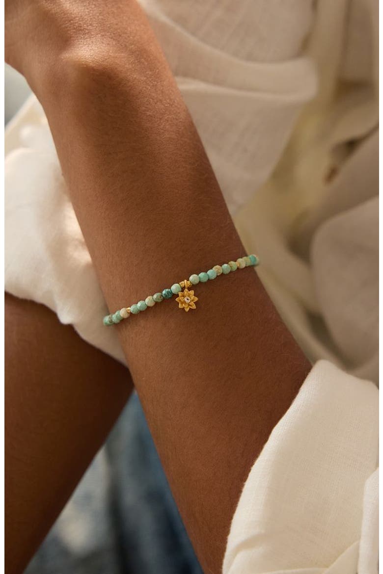 Turquoise Lotus December Birthstone Bracelet, Alternate, color, Blue