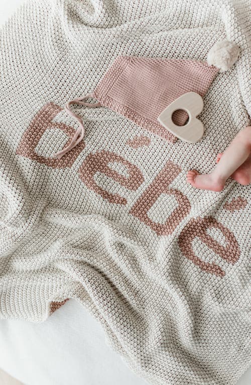 Domani Home Bébé Cotton Blanket In Ivory/blush