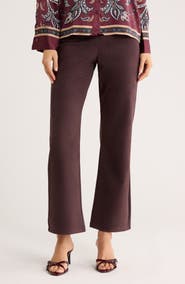Ellen Tracy Faux Suede Semi Flare Leg Pants