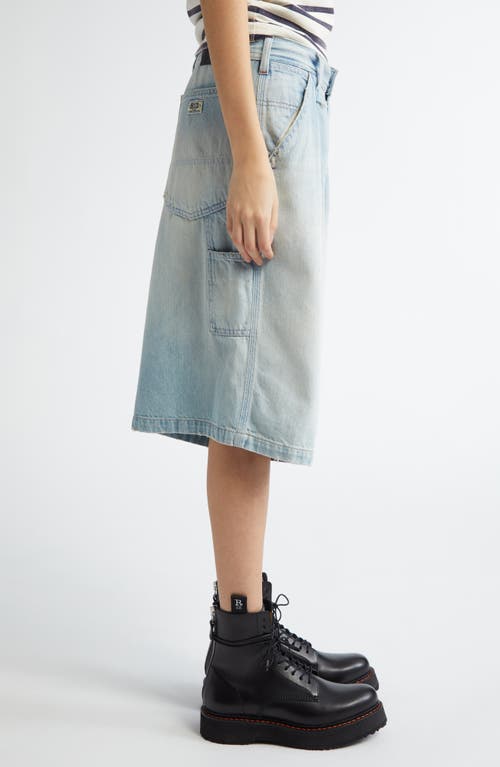 R13 Jesse Denim Carpenter Shorts In Toni Blue