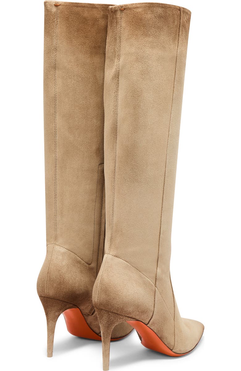 Santoni Women's Suede High-Heel Boot, Alternate, color, Natural