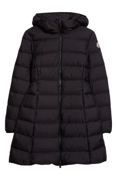 Moncler Gie Water Resistant Down Long Coat In Animal Print
