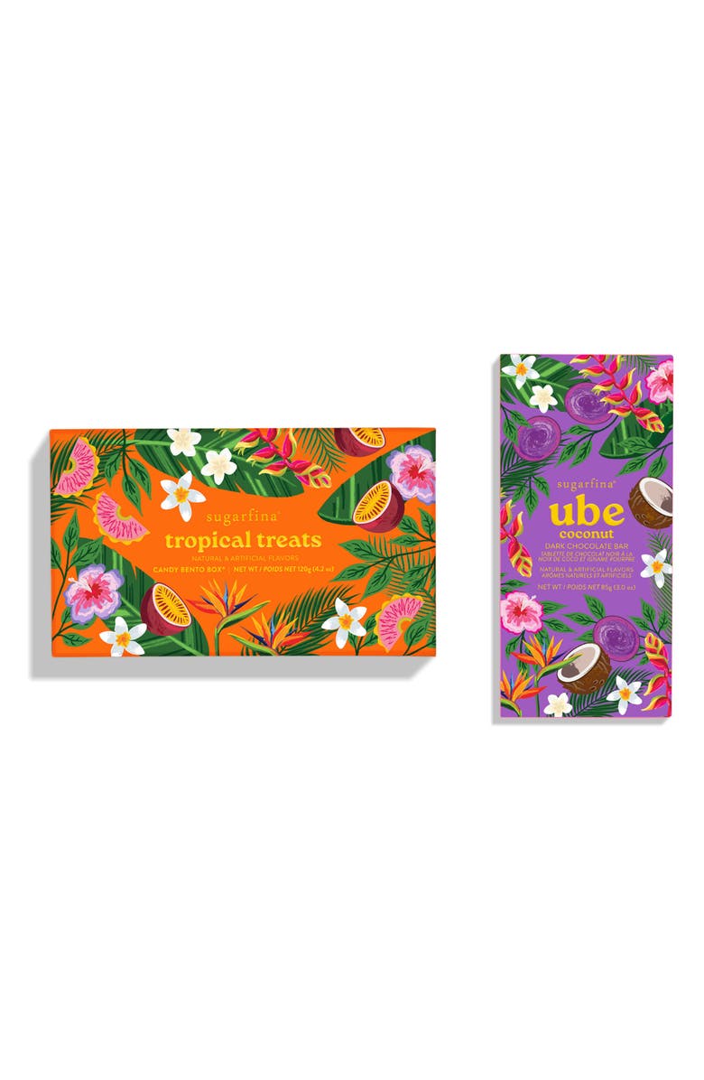 sugarfina A Taste of Island Bliss 2-Piece Bento Box & Candy Bar Set, Main, color,