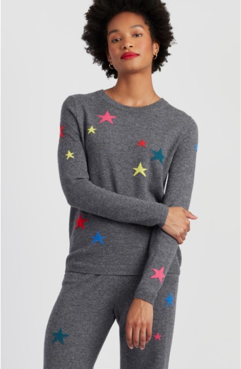 Chinti & Parker Wool Cashmere Star Sweater, Main, color, Grey