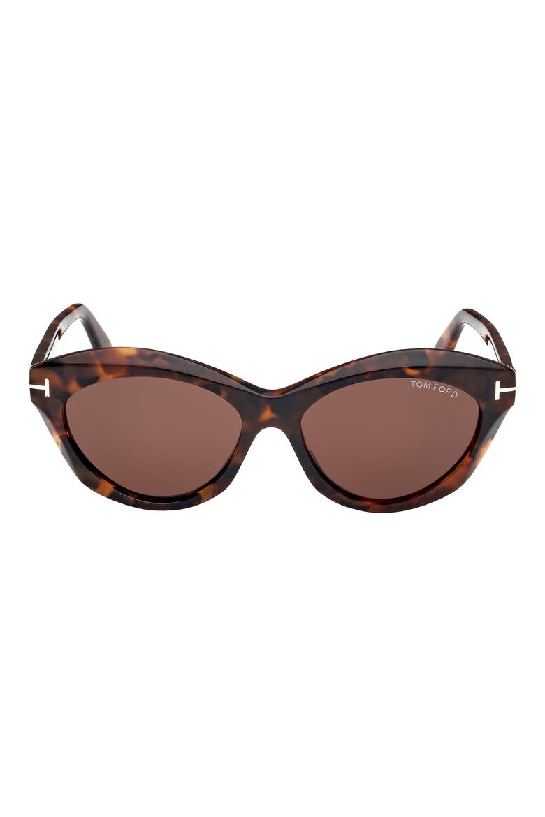 Toni 55mm Oval Sunglasses, Main, color, DARK HAVANA / BROWN