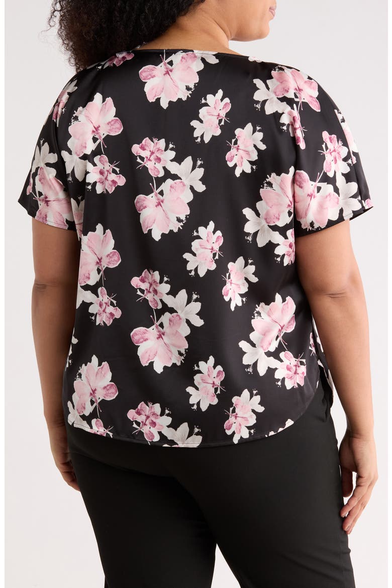 Floral Short Sleeve Top, Alternate, color, ANNE BLACK MULTI