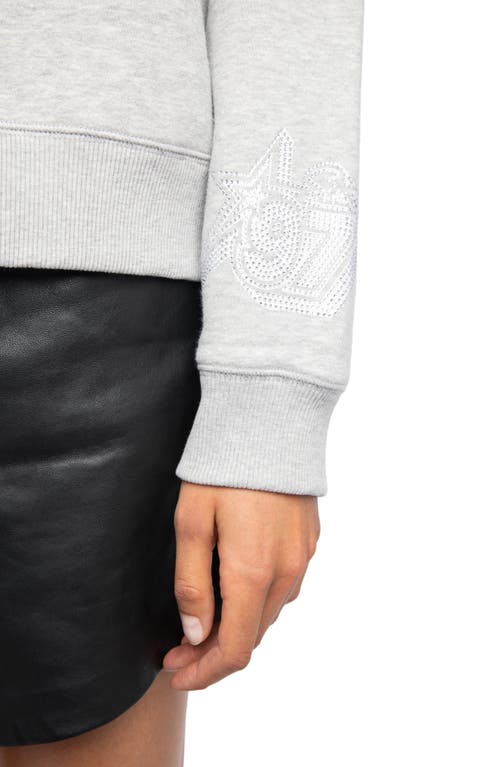 Zadig & Voltaire Womens Mira Logo-print Cotton-jersey Sweatshirt Gris Chine Clai Xs In Gray