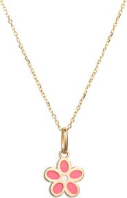 Bony Levy 14K Enamel Flower Pendant Necklace (Nordstrom Exclusive)
