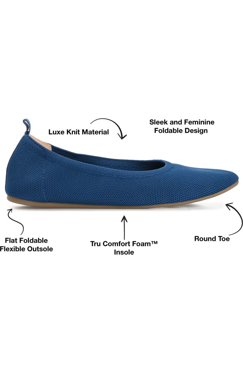 Journee Collection Jersie Knit Ballet Flat, Alternate, color, Navy