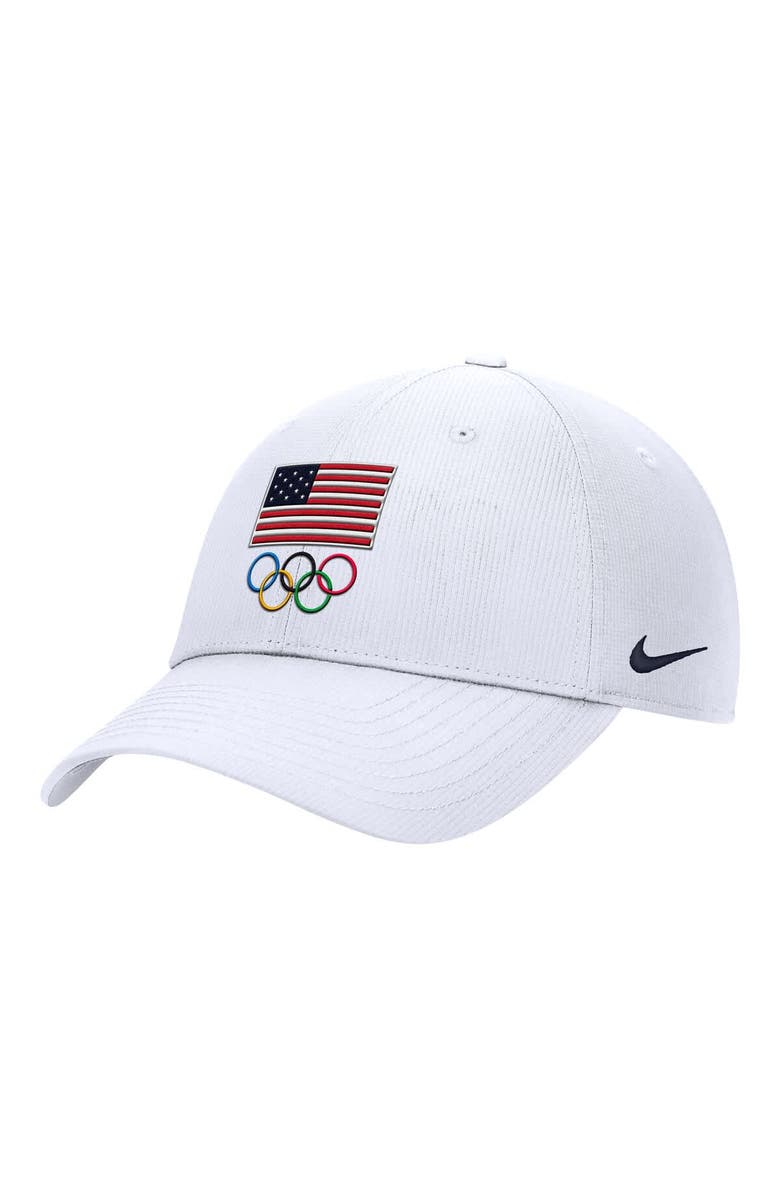 Nike Men's Nike White Team USA On-Field Club Ripstop Dri-FIT Adjustable Hat, Main, color, White