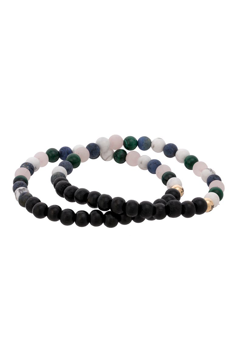 Men's N91 Mental Focus Set of 2 Healer's Bracelets, Alternate, color, BLACK