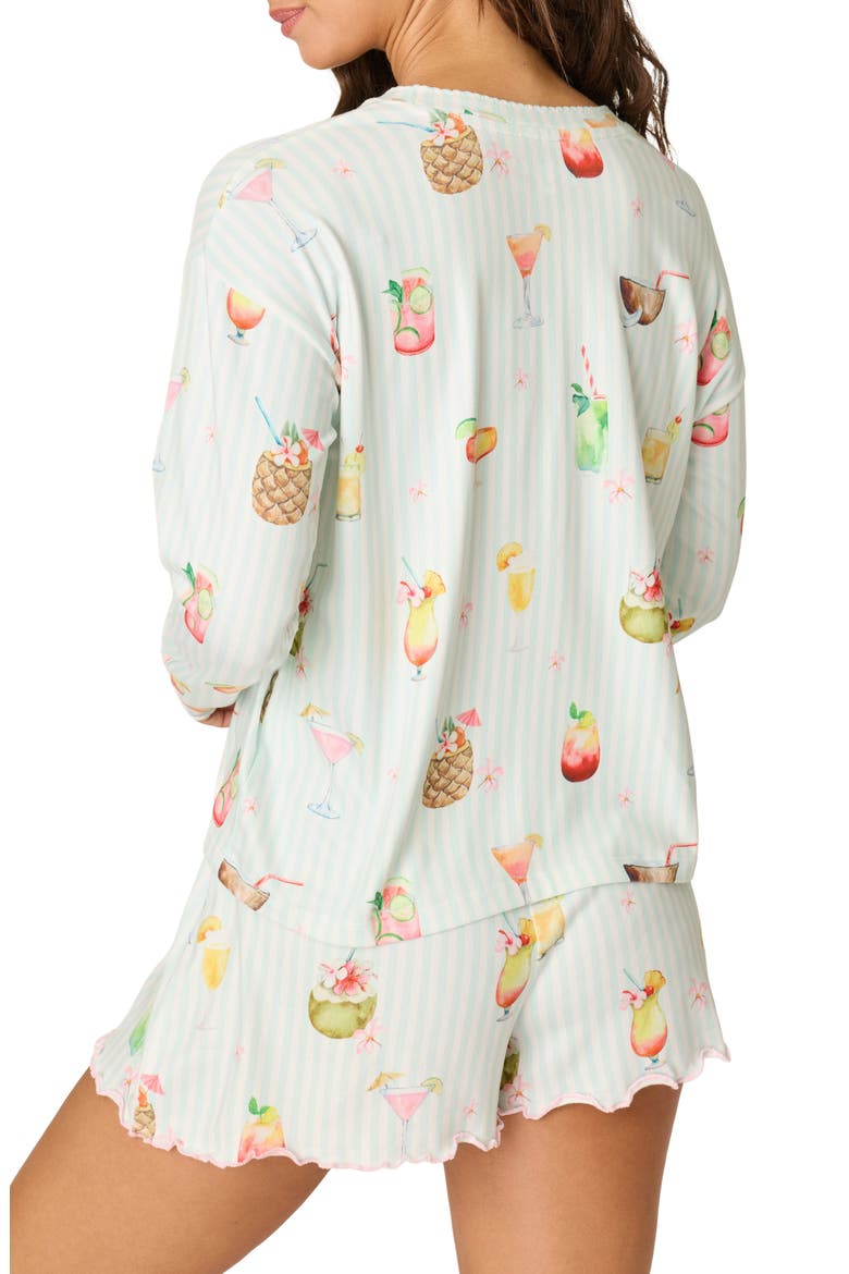 It's 5 Somewhere Print Long Sleeve Pajama Top, Alternate, color, LIGHT AQUA