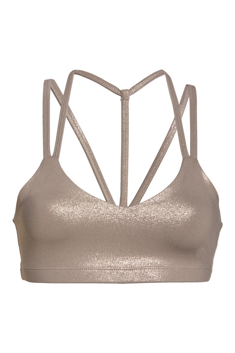 Twinkle Sports Bra, Alternate, color, MOCHA BROWN-ROSE GOLD TWINKLE