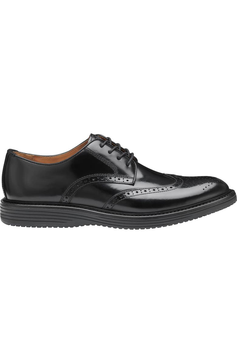 Johnston & Murphy Upton Wingtip Derby, Alternate, color, Black/ Black Full Grain