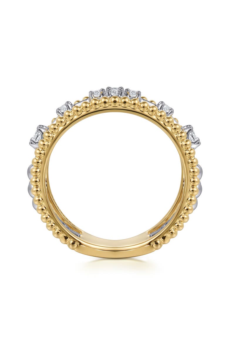 Bujukan Two-Tone 14K Gold & Diamond Stackable Ring, Alternate, color, TWO TONE