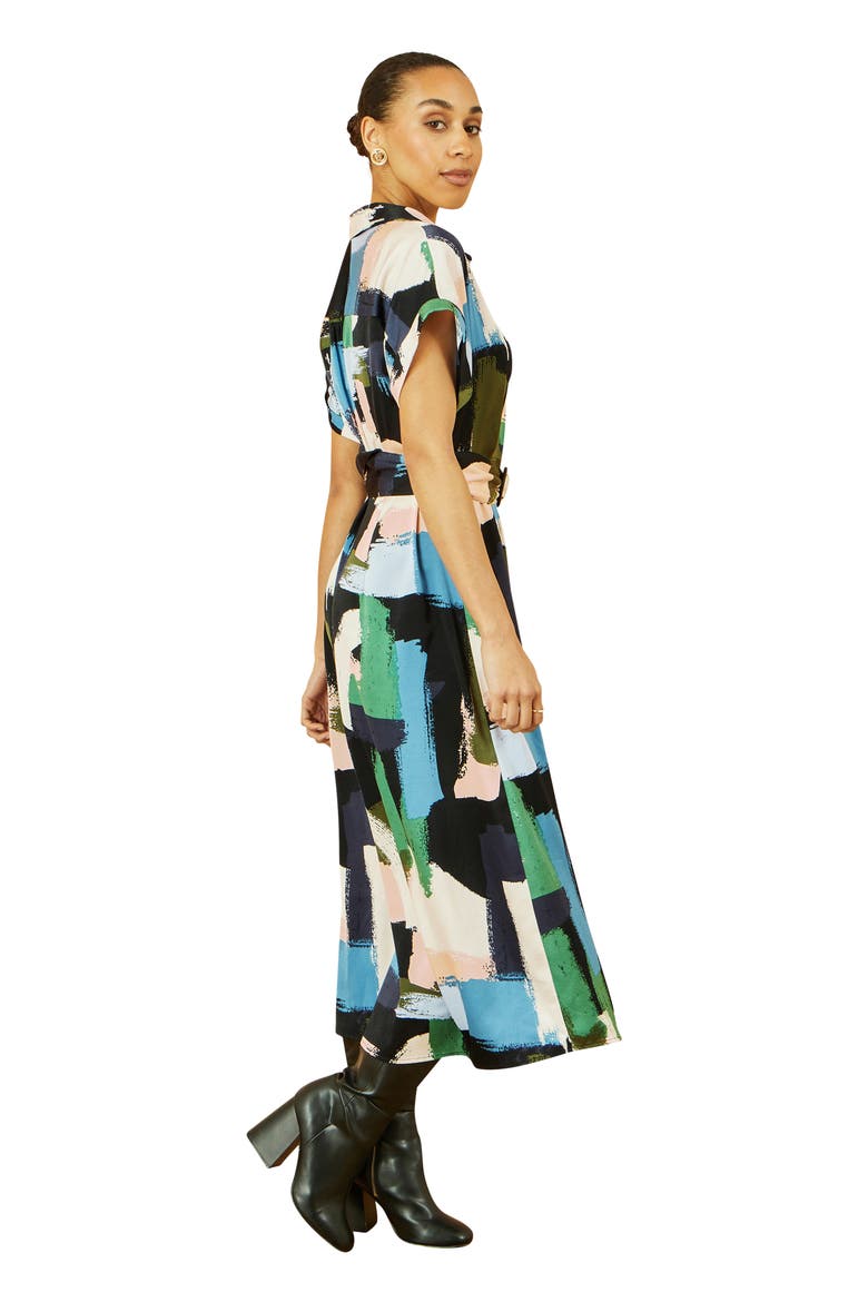 Brushstroke Print Relaxed Shirt Dress, Alternate, color, Multi